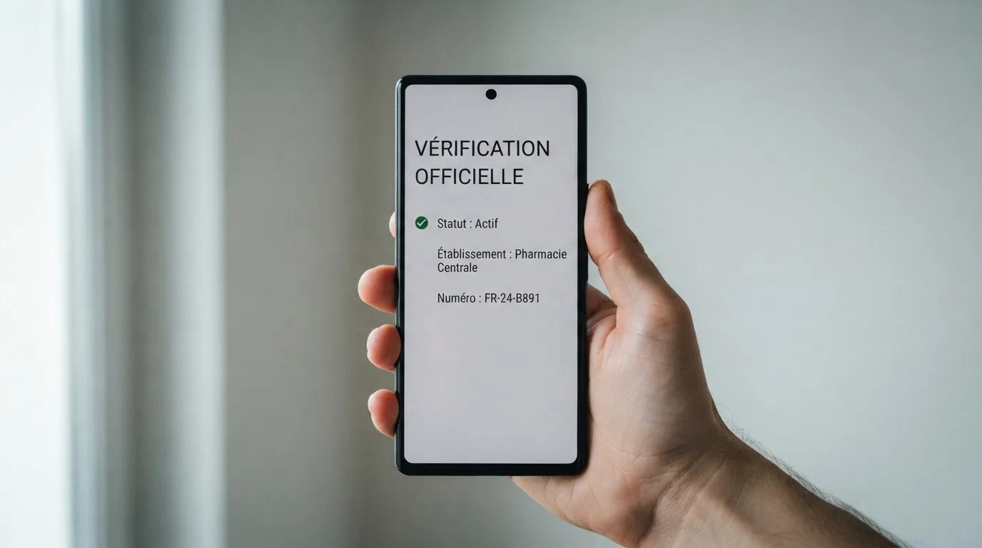 document officiel stylisé représentant un agrément ANJ consulté sur smartphone