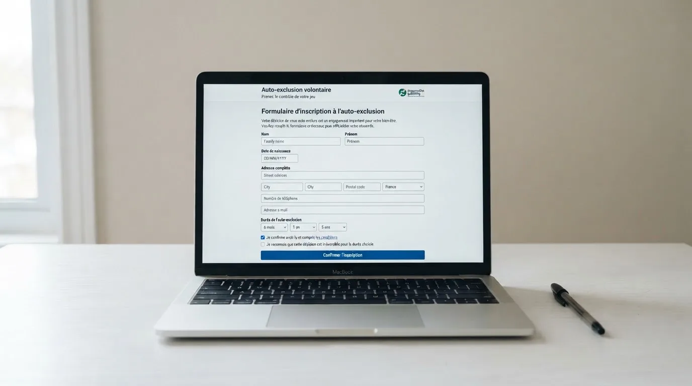 Formulaire en ligne d'inscription à l'interdiction volontaire de jeux