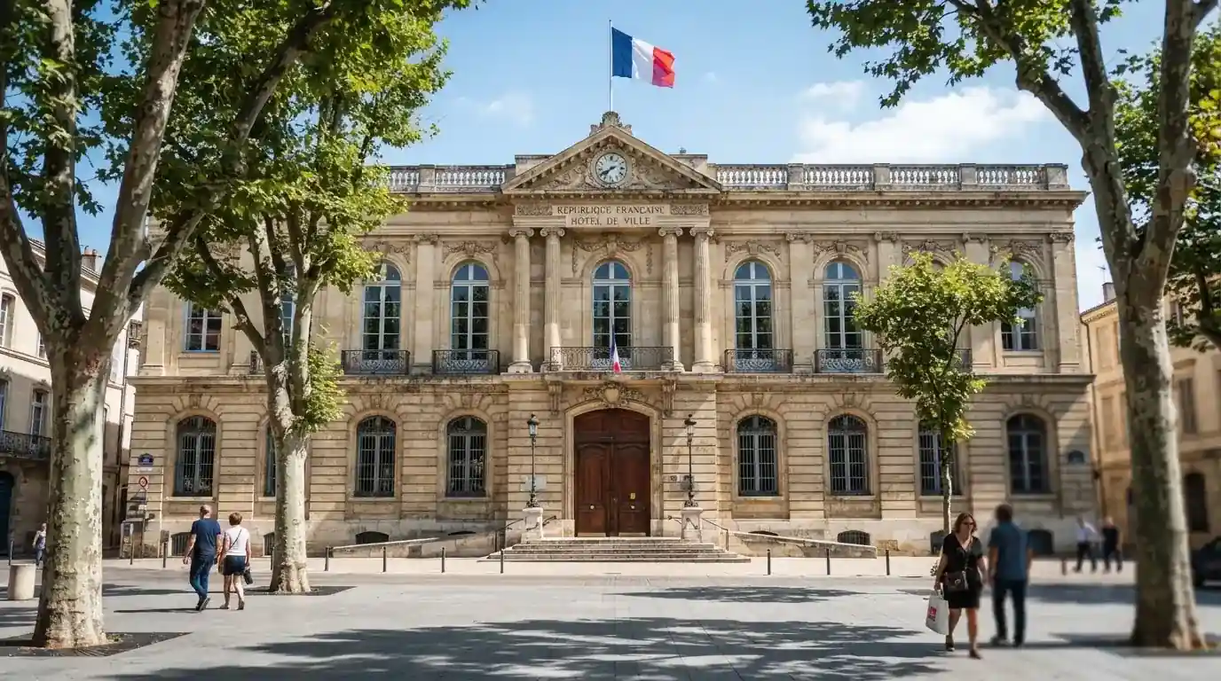 Bâtiment institutionnel français photographié en journée, évoquant le cadre réglementaire.